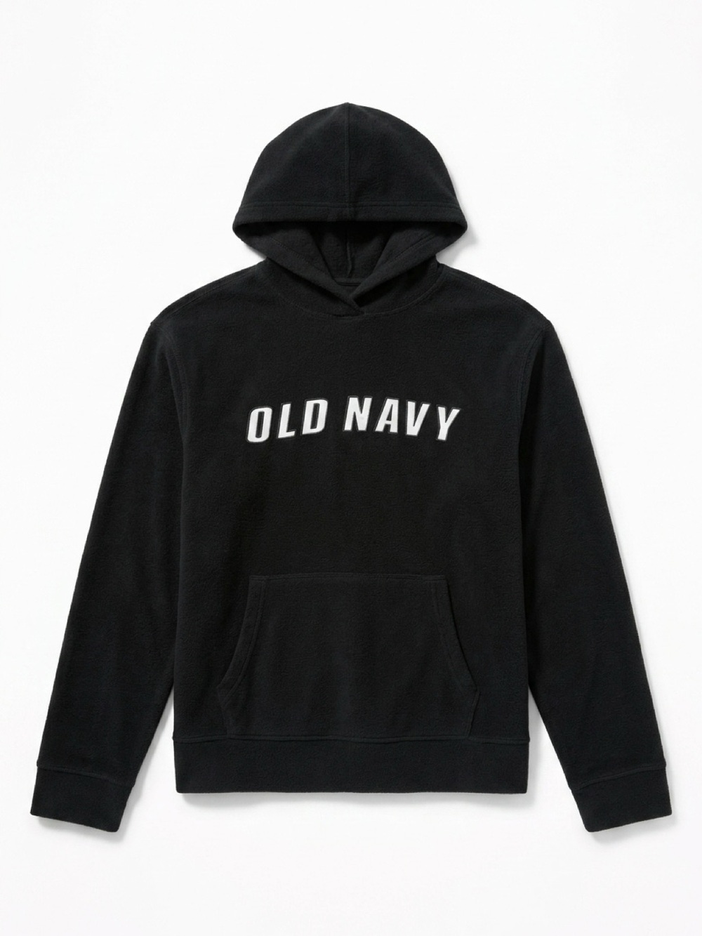 Old Navy Black Hooded Fleece Pullover with White Logo